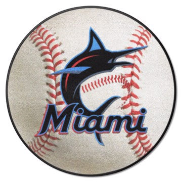 Wholesale-Miami Marlins Baseball Mat MLB Accent Rug - Round - 27" diameter SKU: 32771
