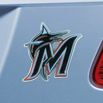 Wholesale-Miami Marlins Emblem - Color MLB Exterior Auto Accessory - Color Emblem - 3.2" x 3" SKU: 26625