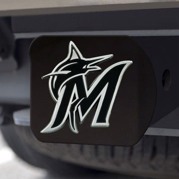 Wholesale-Miami Marlins Hitch Cover MLB Chrome Emblem on Black Hitch - 3.4" x 4" SKU: 26624