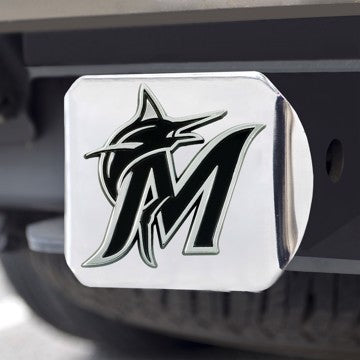 Wholesale-Miami Marlins Hitch Cover MLB Chrome Emblem on Chrome Hitch - 3.4" x 4" SKU: 26626