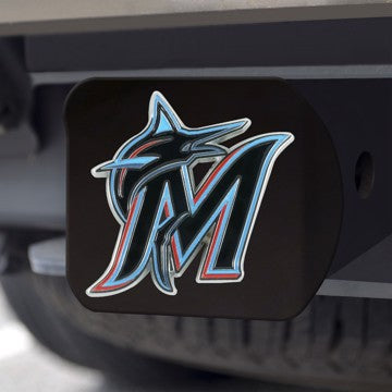 Wholesale-Miami Marlins Hitch Cover MLB Color Emblem on Black Hitch - 3.4" x 4" SKU: 26628