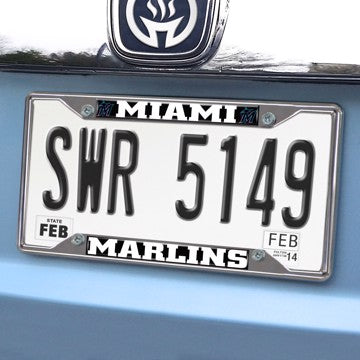 Wholesale-Miami Marlins License Plate Frame MLB Exterior Auto Accessory - 6.25" x 12.25" SKU: 26627