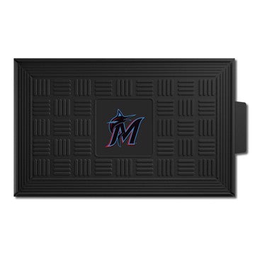 Wholesale-Miami Marlins Medallion Door Mat MLB Outdoor Door Mat - 19.5" x 31" SKU: 11299