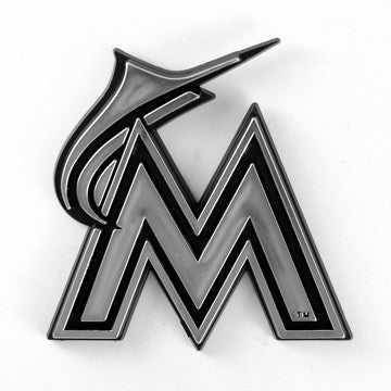 Wholesale-Miami Marlins Molded Chrome Emblem MLB Plastic Auto Accessory SKU: 60220
