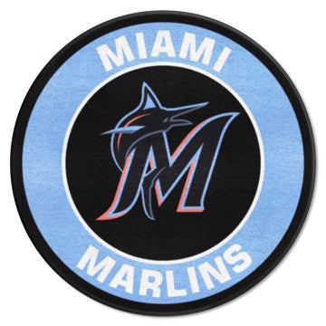 Wholesale-Miami Marlins Roundel Mat MLB Accent Rug - Round - 27" diameter SKU: 18140