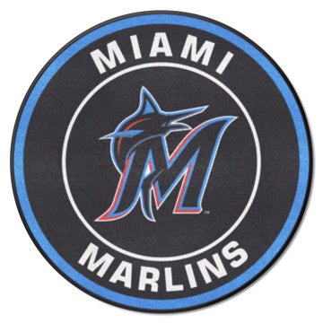 Wholesale-Miami Marlins Roundel Mat MLB Accent Rug - Round - 27" diameter SKU: 32782