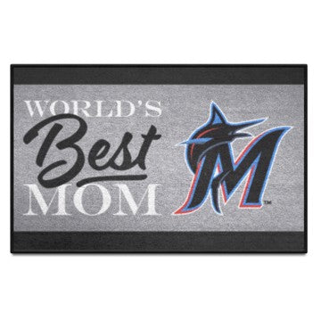 Wholesale-Miami Marlins Starter Mat - World's Best Mom MLB Accent Rug - 19" x 30" SKU: 34101