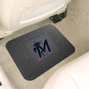 Wholesale-Miami Marlins Utility Mat MLB Back Seat Car Floor Mats - 1 Piece - 14" x 17" SKU: 10045