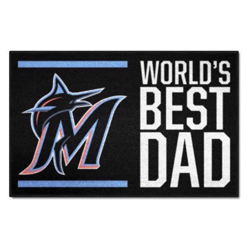 Wholesale-Miami Marlins World's Best Dad Starter Mat MLB Accent Rug - 19" x 30" SKU: 31128