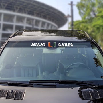 Wholesale-Miami Windshield Decal University of Miami Windshield Decal 34” x 3.5 - Primary Logo and Team Wordmark SKU: 61514