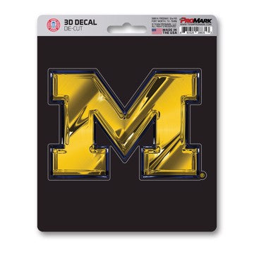 Wholesale-Michigan 3D Decal University of Michigan 3D Decal 5” x 6.25” - "Block M" Logo SKU: 62820