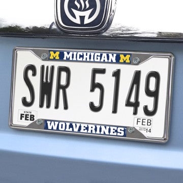 Wholesale-Michigan License Plate Frame University of Michigan License Plate Frame 6.25"x12.25" - "Block M" Logo & Wordmark SKU: 14823