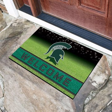 Wholesale-Michigan State Crumb Rubber Door Mat Michigan State University Crumb Rubber Door Mat 18"x30" - "Spartan Helmet" Logo SKU: 19970