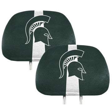 Wholesale-Michigan State Printed Headrest Cover Michigan State University Printed Headrest Cover 14” x 10” - "Spartan Helmet" Primary Logo SKU: 62056