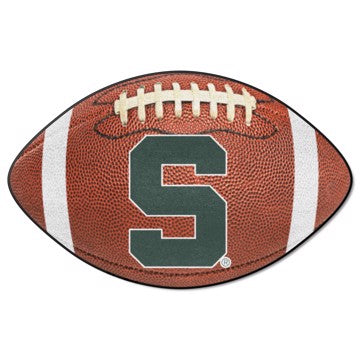 Wholesale-Michigan State Spartans Football Mat NCAA Accent Rug - Shaped - 20.5" x 32.5" SKU: 36387