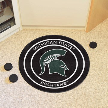 Wholesale-Michigan State Spartans Hockey Puck Rug - 27in. Diameter SKU: 19521