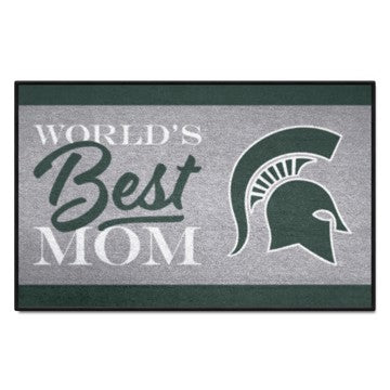Wholesale-Michigan State Spartans Starter Mat - World's Best Mom 19"x30" SKU: 34555