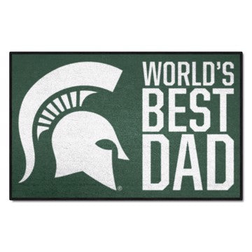 Wholesale-Michigan State Spartans World's Best Dad Starter Mat 19"x30" SKU: 18210