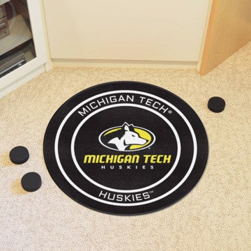 Wholesale-Michigan Tech Huskies Hockey Puck Rug - 27in. Diameter SKU: 19523