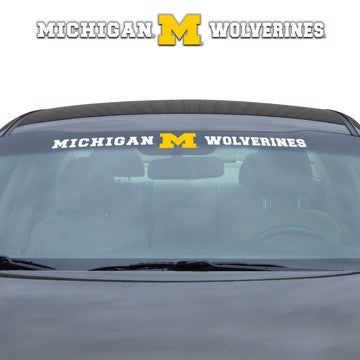 Wholesale-Michigan Windshield Decal University of Michigan Windshield Decal 34” x 3.5 - Primary Logo and Team Wordmark SKU: 61515