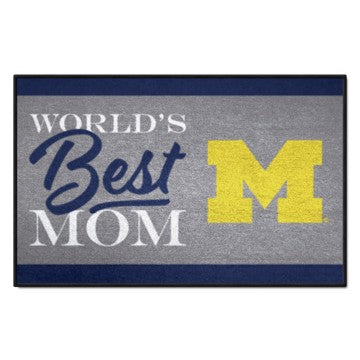 Wholesale-Michigan Wolverines Starter Mat - World's Best Mom 19"x30" SKU: 34554