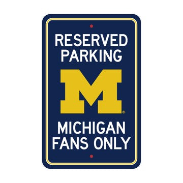 Wholesale-Michigan Wolverines Team Color Reserved Parking Sign Décor 18in. X 11.5in. Lightweight SKU: 32195