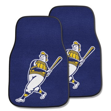 Wholesale-Milwaukee Brewers 2-pc Carpet Car Mat Set MLB Auto Floor Mat - 2 piece Set - 17" x 27" SKU: 28233