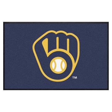 Wholesale-Milwaukee Brewers 4X6 High-Traffic Mat with Durable Rubber Backing MLB Commercial Mat - Landscape Orientation - Indoor - 43" x 67" SKU: 9851