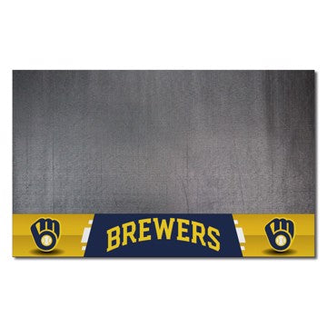 Wholesale-Milwaukee Brewers Grill Mat MLB Vinyl Mat - 26" x 42" SKU: 12159