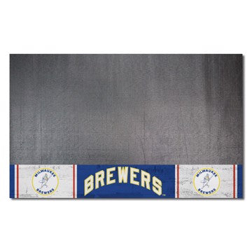 Wholesale-Milwaukee Brewers Grill Mat - Retro Collection MLB Vinyl Mat - 26" x 42" SKU: 2021