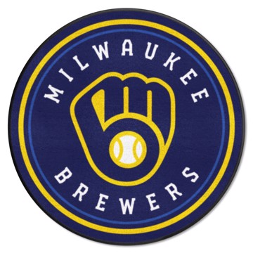 Wholesale-Milwaukee Brewers Roundel Mat MLB Accent Rug - Round - 27" diameter SKU: 18141