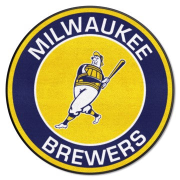 Wholesale-Milwaukee Brewers Roundel Mat MLB Accent Rug - Round - 27" diameter SKU: 28246