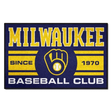 Wholesale-Milwaukee Brewers Starter Mat - Uniform MLB Accent Rug - 19" x 30" SKU: 18474