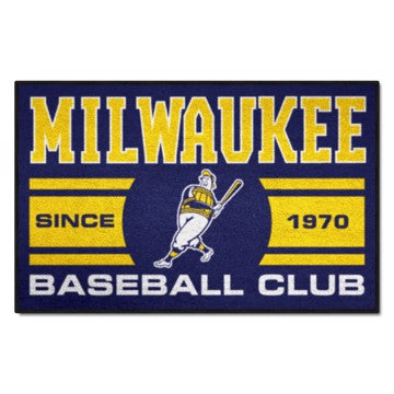 Wholesale-Milwaukee Brewers Starter Mat - Uniform MLB Accent Rug - 19" x 30" SKU: 28259