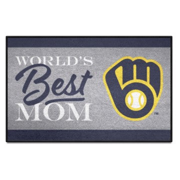 Wholesale-Milwaukee Brewers Starter Mat - World's Best Mom MLB Accent Rug - 19" x 30" SKU: 34102