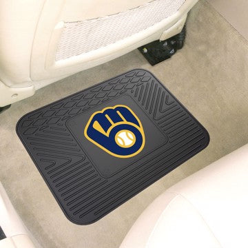 Wholesale-Milwaukee Brewers Utility Mat MLB Back Seat Car Floor Mats - 1 Piece - 14" x 17" SKU: 10041