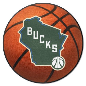 Wholesale-Milwaukee Bucks Basketball Mat NBA Accent Rug - Round - 27" diameter SKU: 37013