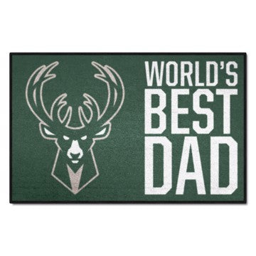 Wholesale-Milwaukee Bucks Starter Mat - World's Best Dad NBA Accent Rug - 19" x 30" SKU: 31193