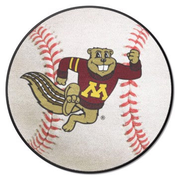 Wholesale-Minnesota Golden Gophers Baseball Mat Accent Rug - Round - 27" diameter SKU: 36397