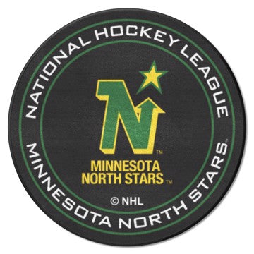 Wholesale-Minnesota North Stars Puck Mat - Retro Collection NHL Accent Rug - Round - 27" diameter SKU: 35526