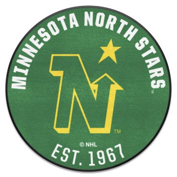 Wholesale-Minnesota North Stars Roundel Mat - Retro Collection NHL Accent Rug - Round - 27" diameter SKU: 35525