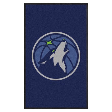 Wholesale-Minnesota Timberwolves 3X5 High-Traffic Mat with Rubber Backing NBA Commercial Mat - Portrait Orientation - Indoor - 33.5" x 57" SKU: 9930