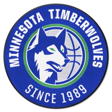 Wholesale-Minnesota Timberwolves Roundel Mat - Retro Collection NBA Accent Rug - Round - 27" diameter SKU: 35331