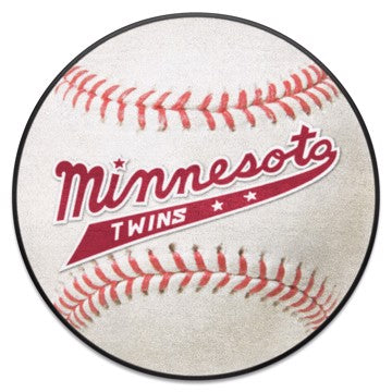 Wholesale-Minnesota Twins Baseball Mat - Retro Collection MLB Accent Rug - Round - 27" diameter SKU: 2106