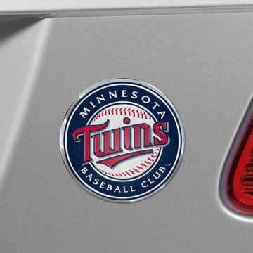 Wholesale-Minnesota Twins Embossed Color Emblem MLB Exterior Auto Accessory - Aluminum Color SKU: 60410