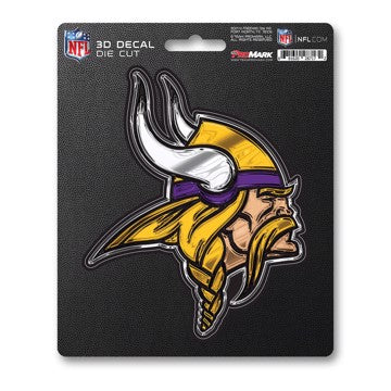 Wholesale-Minnesota Vikings 3D Decal NFL 1 piece - 5” x 6.25” (total) SKU: 62780