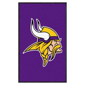 Wholesale-Minnesota Vikings 3X5 High-Traffic Mat with Durable Rubber Backing NFL Commercial Mat - Portrait Orientation - Indoor - 33.5" x 57" SKU: 7768