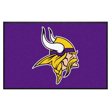 Wholesale-Minnesota Vikings 4X6 High-Traffic Mat with Durable Rubber Backing NFL Commercial Mat - Landscape Orientation - Indoor - 43" x 67" SKU: 9889
