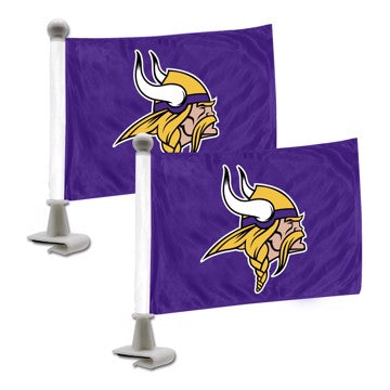 Wholesale-Minnesota Vikings Ambassador Flags NFL Mini Auto Flags - 2 Piece - 4" x 6" SKU: 61872