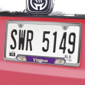 Wholesale-Minnesota Vikings Embossed License Plate Frame NFL Exterior Auto Accessory - 6.25" x 12.25" SKU: 61958